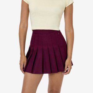 LA Los Angeles American Apparel Burgundy Red Pleated Tennis Skirt